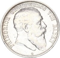 Baden Friedrich I. 2 Mark 1904 G Silber ss+ Jäger 32
