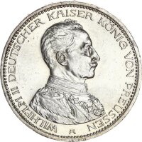Preußen Wilhelm II. 5 Mark 1914 A in Uniform Silber...