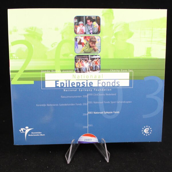 Niederlande KMS 1 Cent bis 2 Euro 2003 Kursmünzensatz, Epilepsie Fonds stgl.