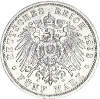 Preußen Wilhelm II. 5 Mark 1892 A Silber ss Jäger 104