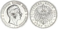 Preußen Wilhelm II. 5 Mark 1892 A Silber ss Jäger 104
