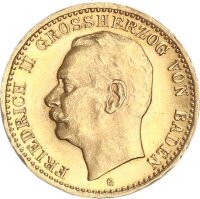 Baden Friedrich II. 10 Mark 1913 G Gold pfr., f. stgl....