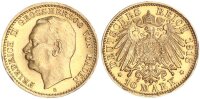 Baden Friedrich II. 10 Mark 1913 G Gold pfr., f. stgl. Jäger 191