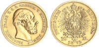 Mecklenburg-Schwerin Friedrich Franz II. 10 Mark 1872 A Gold ss-vz Jäger 229