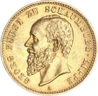 Schaumburg-Lippe Georg 20 Mark 1898 A Gold vz Jäger 285