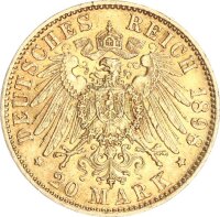 Schaumburg-Lippe Georg 20 Mark 1898 A Gold vz Jäger 285