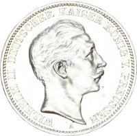 Preußen Wilhelm II. 3 Mark 1911 A Silber vz/vz+...