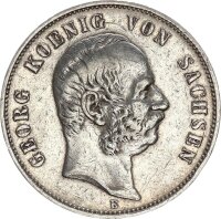 Sachsen Georg 5 Mark 1903 E Silber ss Jäger 130