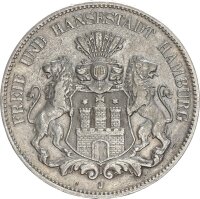 Hamburg Stadt 5 Mark 1903 J Silber ss Jäger 65