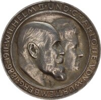 Württemberg Wilhelm II. 3 Mark 1911 F Hochzeit...