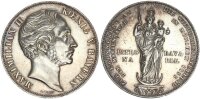 Bayern Maximilian II. Joseph Doppelgulden 1855 Mariensäule Silber vz