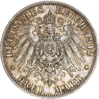 Preußen Wilhelm II. 3 Mark 1912 A Silber ss-vz Jäger 103