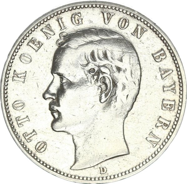 Bayern Otto 5 Mark 1904 D Silber ss Jäger 46