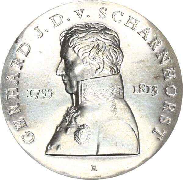 DDR Gedenkmünze 10 Mark 1980 A Gerhard Johann David von Scharnhorst Silber pfr., stgl. Jäger 1577