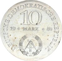 DDR Gedenkmünze 10 Mark 1980 A Gerhard Johann David von Scharnhorst Silber pfr., stgl. Jäger 1577