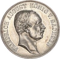 Sachsen Friedrich August III. 2 Mark 1914 E Silber f....
