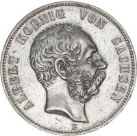 Sachsen Albert 5 Mark 1901 E Silber ss+