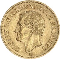 Sachsen Johann 20 Mark 1873 E Gold vz-stgl. Jäger 259