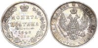 Russland Nikolaus I. 1/2 Rubel 1848 HI (St. Petersburg) Silber ss-vz
