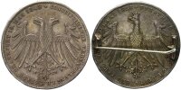 Frankfurt Stadt Doppelgulden 1848 Constituierende Versammlung, als Brosche Silber ss-vz
