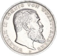Württemberg Wilhelm II. 3 Mark 1911 F Silber f. vz