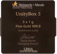 Heimerle + Meule 5 x 1g Goldbarren 999.9 UnityBox 5
