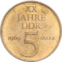 DDR Gedenkmünze 5 Mark 1969 A 20 Jahre DDR,...