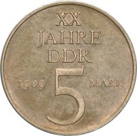 DDR Gedenkmünze 5 Mark 1969 A 20 Jahre DDR,...