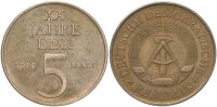 DDR Gedenkmünze 5 Mark 1969 A 20 Jahre DDR, magnetisch ss-vz Jäger 1524