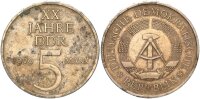 DDR Gedenkmünze 5 Mark 1969 A 20 Jahre DDR, magnetisch ss Jäger 1524