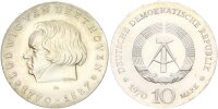 DDR Gedenkmünze 10 Mark 1970 A Ludwig van Beethoven Silber pfr., stgl. Jäger 1528