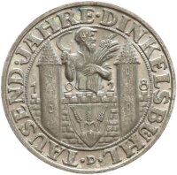 Weimarer Republik 3 Reichsmark 1928 D Dinkelsbühl...