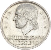 Weimarer Republik 5 Reichsmark 1929 F Lessing Silber...