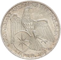 Weimarer Republik 3 Reichsmark 1929 A Waldeck Silber...