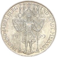 Weimarer Republik 5 Reichsmark 1929 E Meißen Silber...