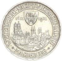 Weimarer Republik 3 Reichsmark 1931 A Magdeburg Silber vz...