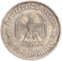 Drittes Reich 2 Reichsmark 1934 F Friedrich von Schiller...