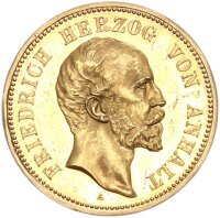 Anhalt Friedrich I. 20 Mark 1901 A Gold vz-stgl., aus PP...
