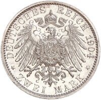 Anhalt Friedrich II. 2 Mark 1904 A Regierungsantritt...
