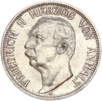 Anhalt Friedrich II. 3 Mark 1911 A Silber pfr., f....