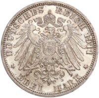 Anhalt Friedrich II. 3 Mark 1911 A Silber pfr., f....