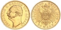 Anhalt Friedrich II. 20 Mark 1904 A Regierungsantritt Gold vz/vz+ Jäger 182