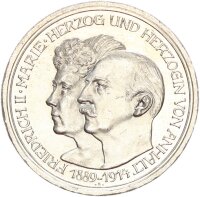 Anhalt Friedrich II. 5 Mark 1914 A Silberhochzeit Silber...
