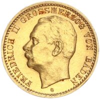 Baden Friedrich II. 10 Mark 1913 G Gold f. stgl./stgl....