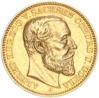 Sachsen-Coburg-Gotha Alfred 20 Mark 1895 A Gold vz...