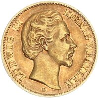 Bayern Ludwig II. 10 Mark 1873 D Gold ss+ Jäger 193