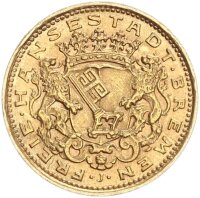 Bremen Stadt 10 Mark 1907 J Gold vz Jäger 204