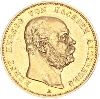 Sachsen-Altenburg Ernst 20 Mark 1887 A Gold vz/vz+...