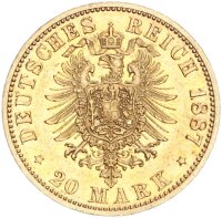 Sachsen-Altenburg Ernst 20 Mark 1887 A Gold vz/vz+...