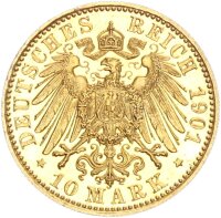 Mecklenburg-Schwerin Friedrich Franz IV. 10 Mark 1901 A...